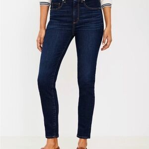 LOFT Dark Indigo High-Rise Skinny Jeans